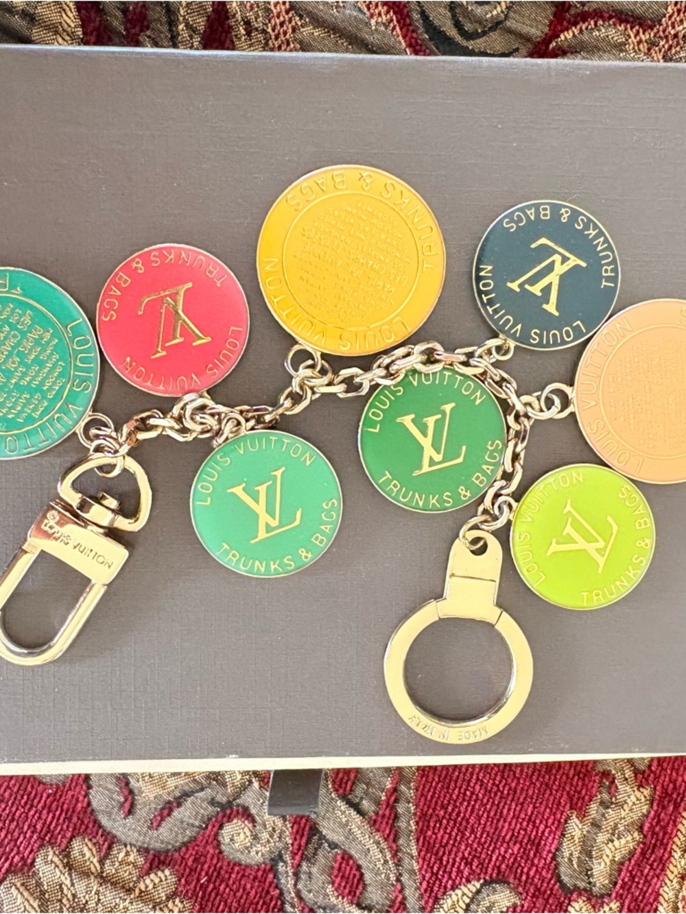 Louis Vuitton Multicolor Coin Charm Keychain - Green, Yellow, Red
